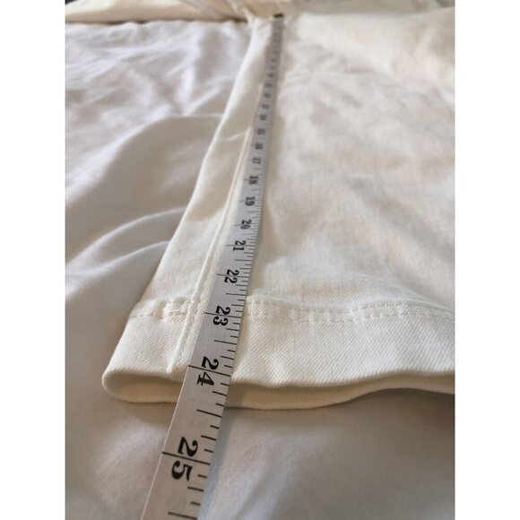 Everlane Women's Cropped Wide-Leg Short Jeans Size 0 White Denim Pants Old Money - Picture 7 of 7